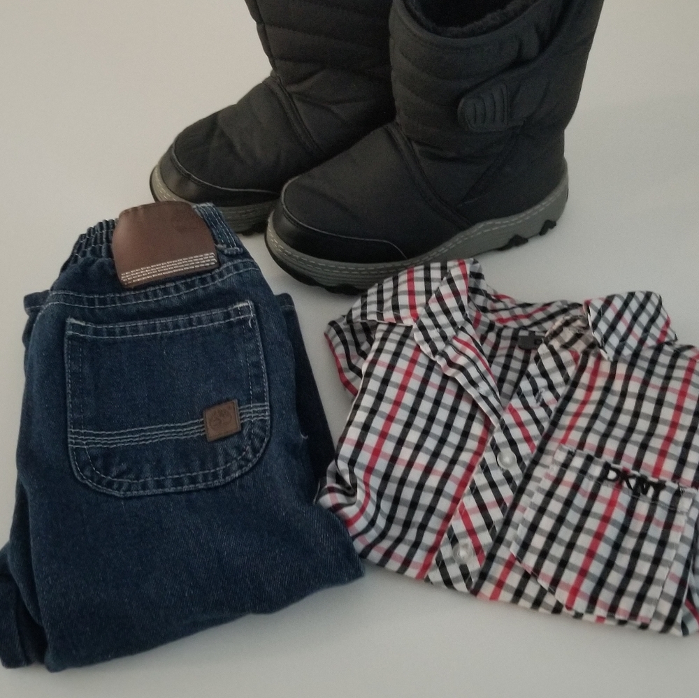 🕶️ Tot Boy combo Timberland Jeans Dkny button up